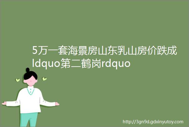 5万一套海景房山东乳山房价跌成ldquo第二鹤岗rdquo